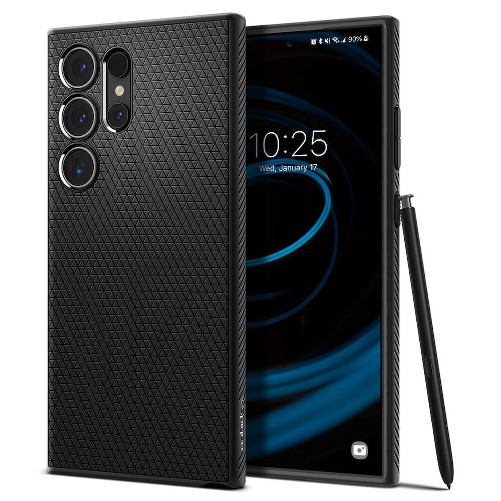 Удароустойчив Калъф Spigen Liquid Air за Samsung Galaxy S24 Ultra, ACS07287, Matte, Черен
