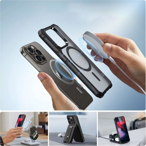 Удароустойчив калъф ESR Air Armor Halolock MagSafe за iPhone 15 Pro, Черен