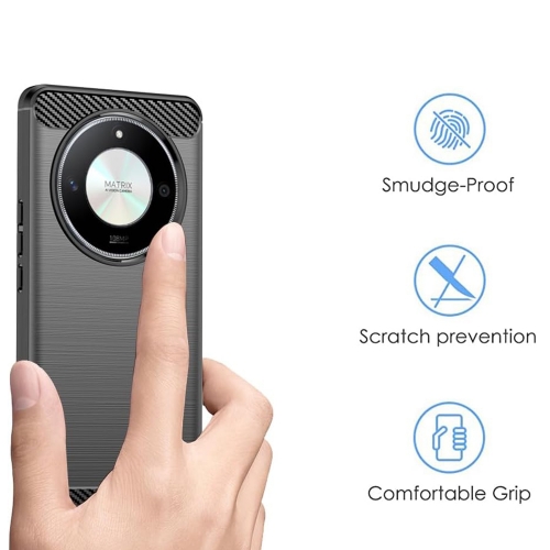 Силиконов калъф Carbon за Honor Magic6 Lite, Черен