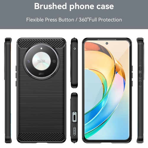 Силиконов калъф Carbon за Honor Magic6 Lite, Черен