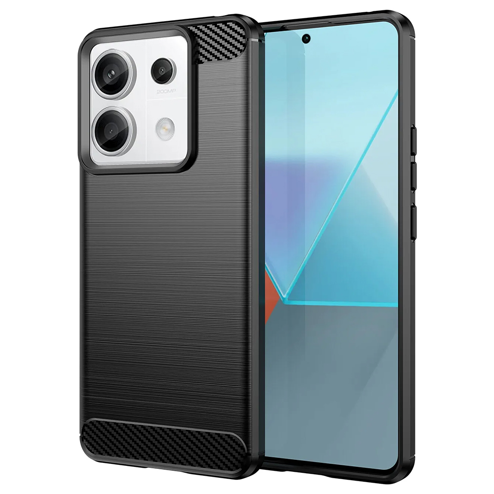 Силиконов калъф Carbon Fibre Brushed за Xiaomi Redmi Note 13 Pro 5G / Poco X6, Черен