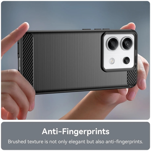Силиконов калъф Carbon Fibre Brushed за Xiaomi Redmi Note 13 Pro 5G / Poco X6, Черен