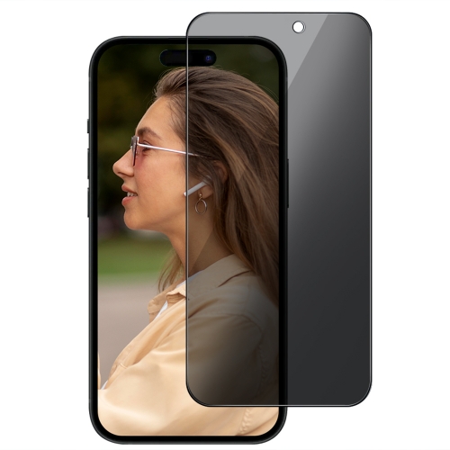 Стъклен Протектор PRIVACY за iPhone 15 Pro, 5D Full Glue, Черен