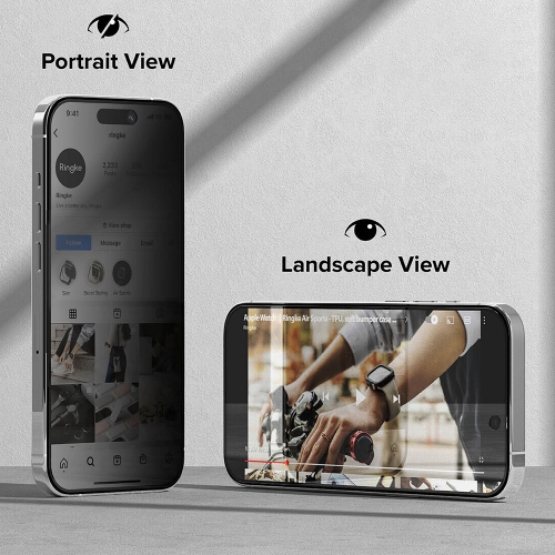 Стъклен Протектор PRIVACY за iPhone 15 Pro, 5D Full Glue, Черен