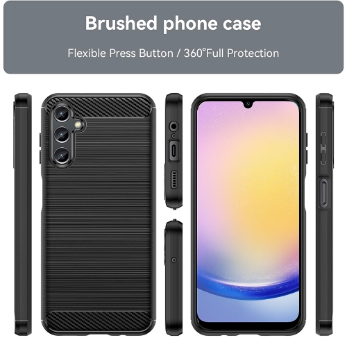 Силиконов Калъф Carbon Fibre Brushed за Samsung Galaxy A25 5G, Черен