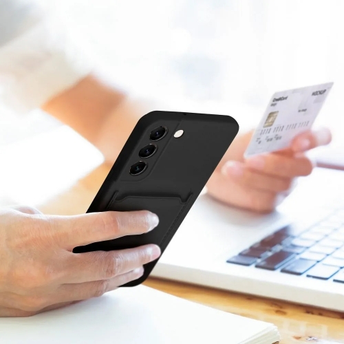 Силиконов калъф Card Slot за Samsung Galaxy A25, Черен