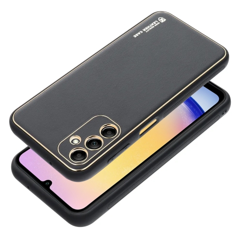 Удароустойчив калъф LEATHER за Samsung Galaxy A25, Черен