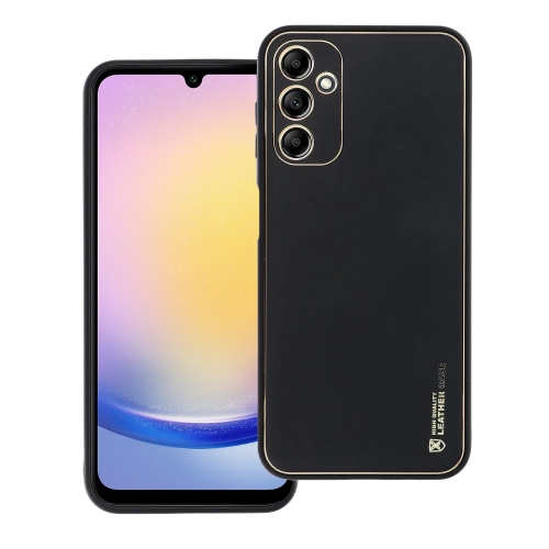 Удароустойчив калъф LEATHER за Samsung Galaxy A25, Черен