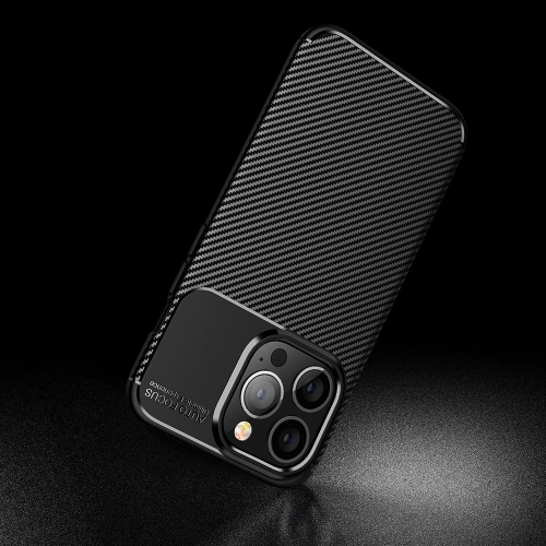 Силиконов калъф Carbon Fiber Texture за iPhone 15 Pro Max, Черен