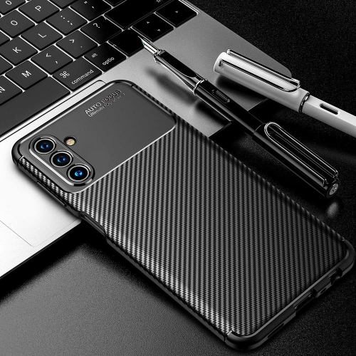 Силиконов калъф Carbon Fiber Texture за Samsung Galaxy A14, Черен