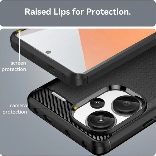 Силиконов Калъф Techsuit Carbon Fibre Brushed за Xiaomi Redmi Note 13 Pro Plus 5G, Черен