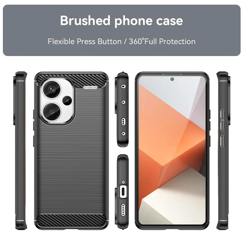 Силиконов Калъф Techsuit Carbon Fibre Brushed за Xiaomi Redmi Note 13 Pro Plus 5G, Черен