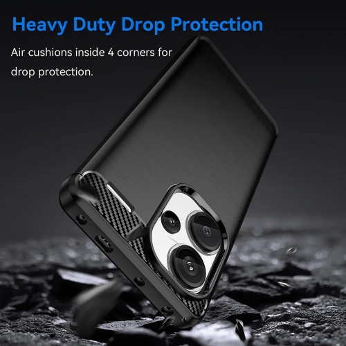 Силиконов Калъф Techsuit Carbon Fibre Brushed за Xiaomi Redmi Note 13 Pro Plus 5G, Черен