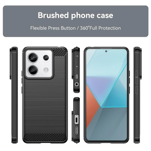 Силиконов Калъф Carbon Fibre Brushed за Xiaomi Redmi Note 13 Pro 4G / Poco M6 Pro, Черен