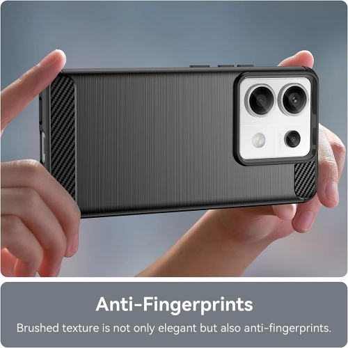 Силиконов Калъф Carbon Fibre Brushed за Xiaomi Redmi Note 13 Pro 4G / Poco M6 Pro, Черен