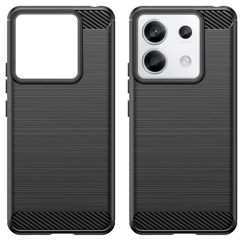 Силиконов Калъф Carbon Fibre Brushed за Xiaomi Redmi Note 13 Pro 4G / Poco M6 Pro, Черен