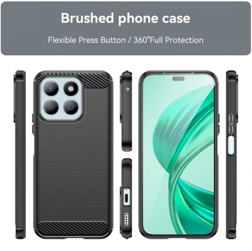 Силиконов Калъф Techsuit Carbon Fibre Brushed за Honor X8b, Черен