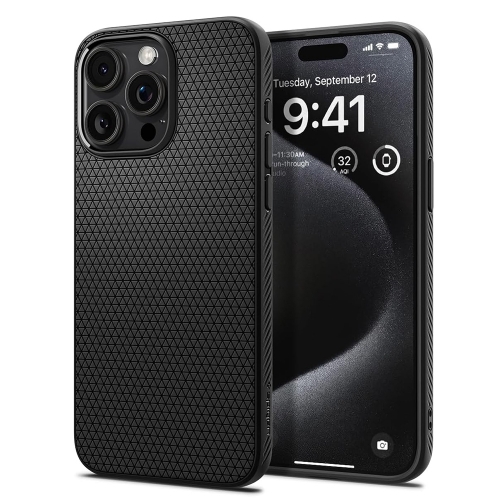 Удароустойчив Калъф Spigen Liquid Air за iPhone 15 Pro Max, ACS06562, Matte, Черен