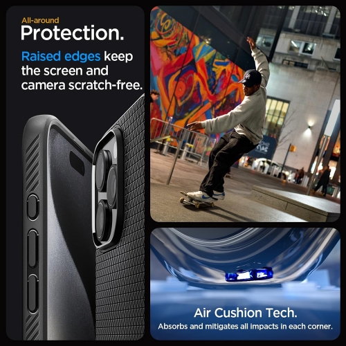 Удароустойчив Калъф Spigen Liquid Air за iPhone 15 Pro Max, ACS06562, Matte, Черен