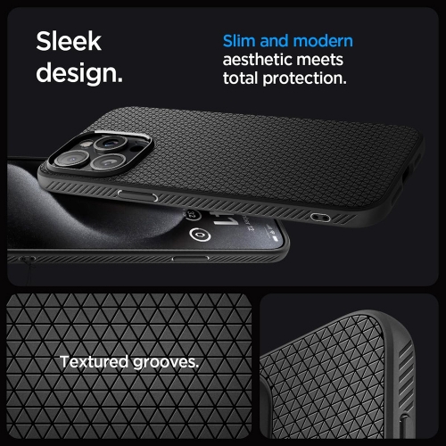 Удароустойчив Калъф Spigen Liquid Air за iPhone 15 Pro Max, ACS06562, Matte, Черен