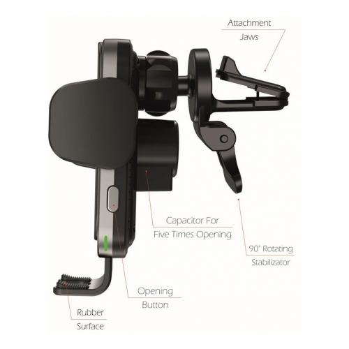 Стойка за кола SWISSTEN Wireless Car S-GRIP W2-AV5, 15W , Черен