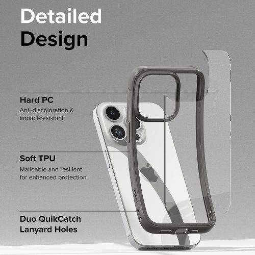 Удароустойчив калъф Ringke Fusion Bold за iPhone 15 Pro,  Сив