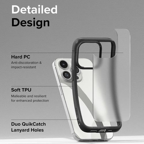 Удароустойчив калъф Ringke Fusion Bold за iPhone 15 Pro Max, Черен