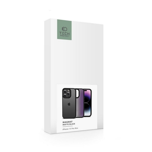 Удароустойчив калъф TECH-PROTECT Magmat за iPhone 15 Pro Max, Черен