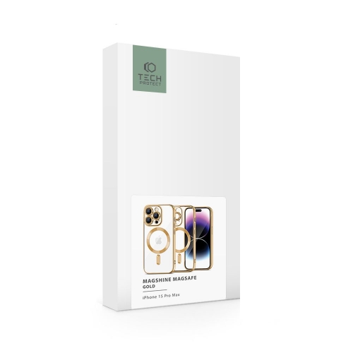 Калъф TECH-PROTECT Magshine MagSafe за iPhone 15 Pro Max, Златист
