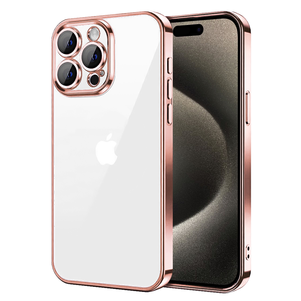 Силиконов калъф Luxury за iPhone 15 Pro, Розов