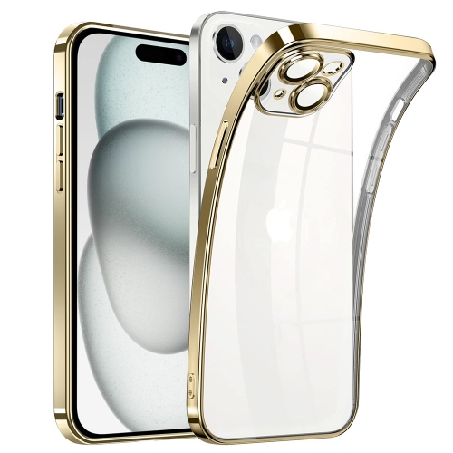 Силиконов калъф Luxury за iPhone 15, Златист