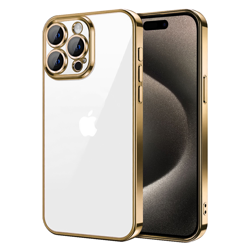 Силиконов калъф Luxury за iPhone 15 Pro Max, Златист