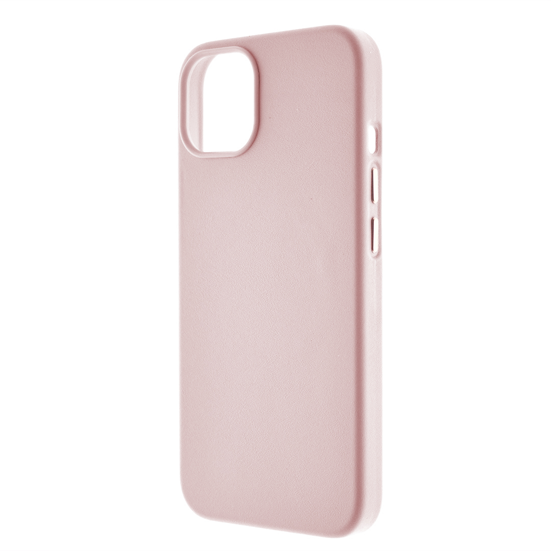 Пластмасов калъф Mag Leather за iPhone 13, Светло розов