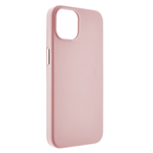 Пластмасов калъф Mag Leather за iPhone 13, Светло розов