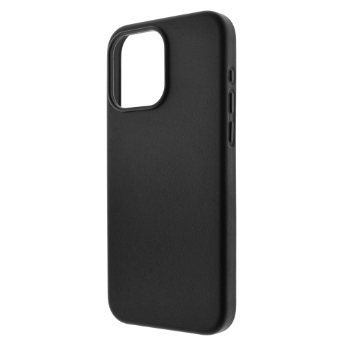 Пластмасов калъф Mag Leather за iPhone 15 Pro Max, Черен