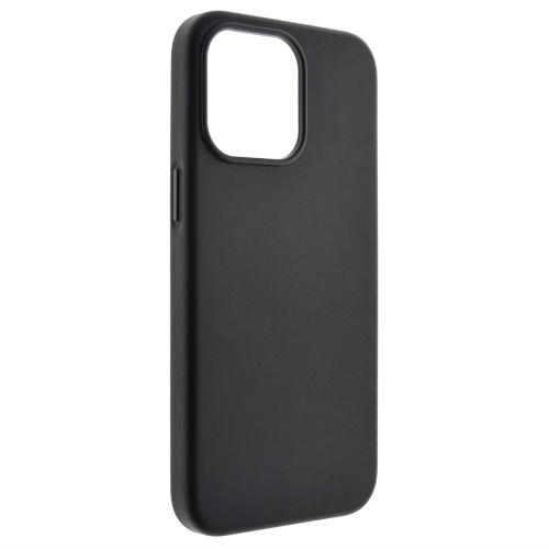 Пластмасов калъф Mag Leather за iPhone 15 Pro Max, Черен