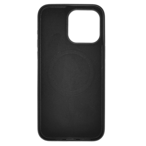 Пластмасов калъф Mag Leather за iPhone 15 Pro Max, Черен