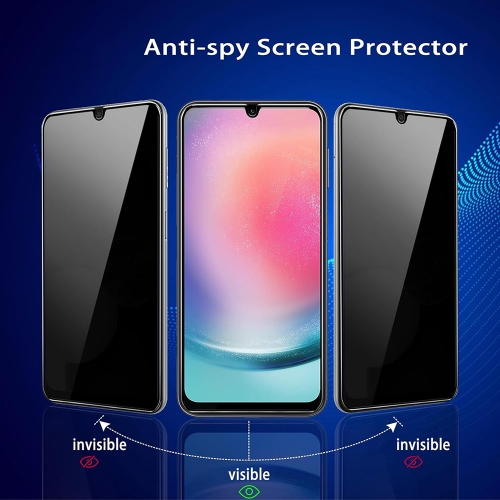 Стъклен Протектор 5D Full Glue PRIVACY за Samsung Galaxy A24 / A25 5G, Черен