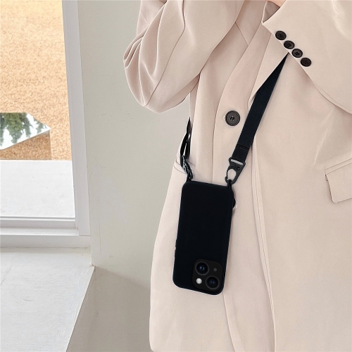 Силиконов калъф Strap D2 Silicone за iPhone 14, Черен