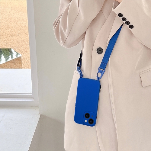 Силиконов калъф Strap D2 Silicone за iPhone 14, Син