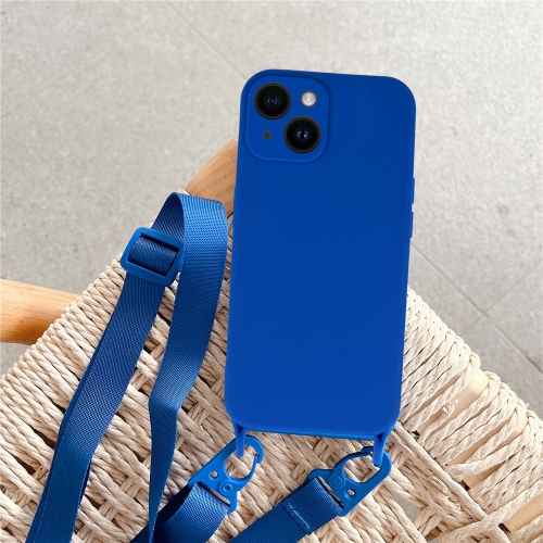 Силиконов калъф Strap D2 Silicone за iPhone 14, Син