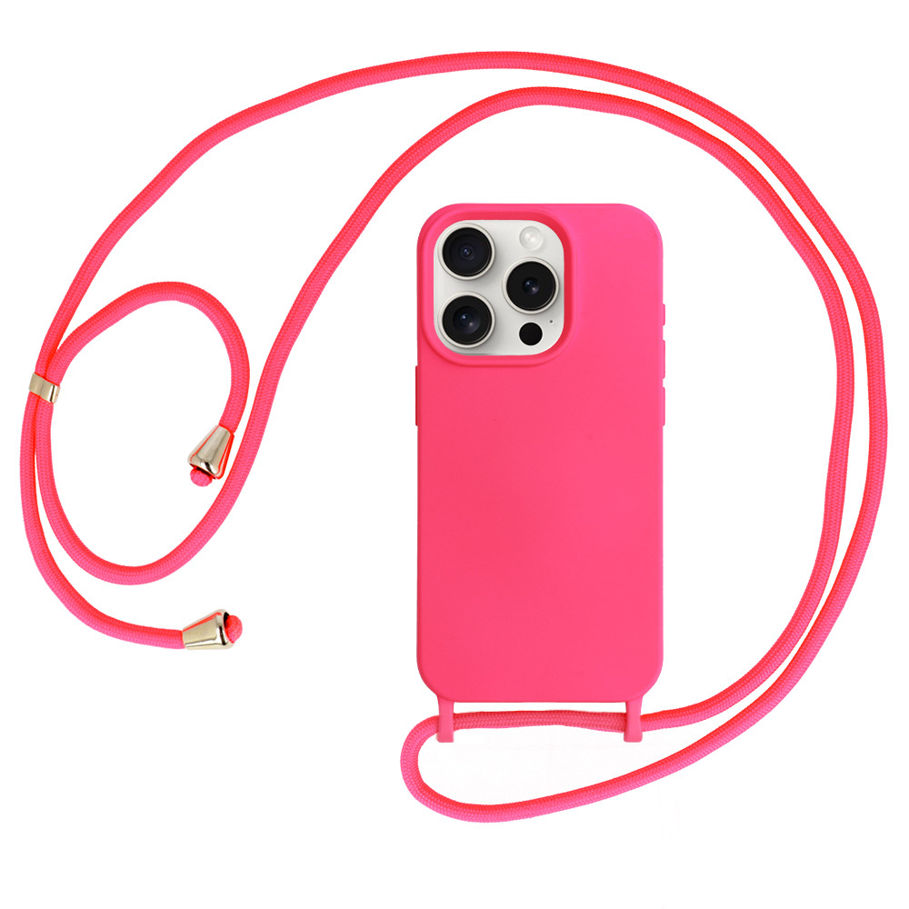 Силиконов калъф Strap Silicone за iPhone 15 Pro, Розов