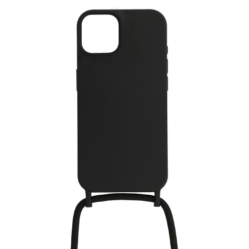 Силиконов калъф Strap Silicone за iPhone 15, Черен