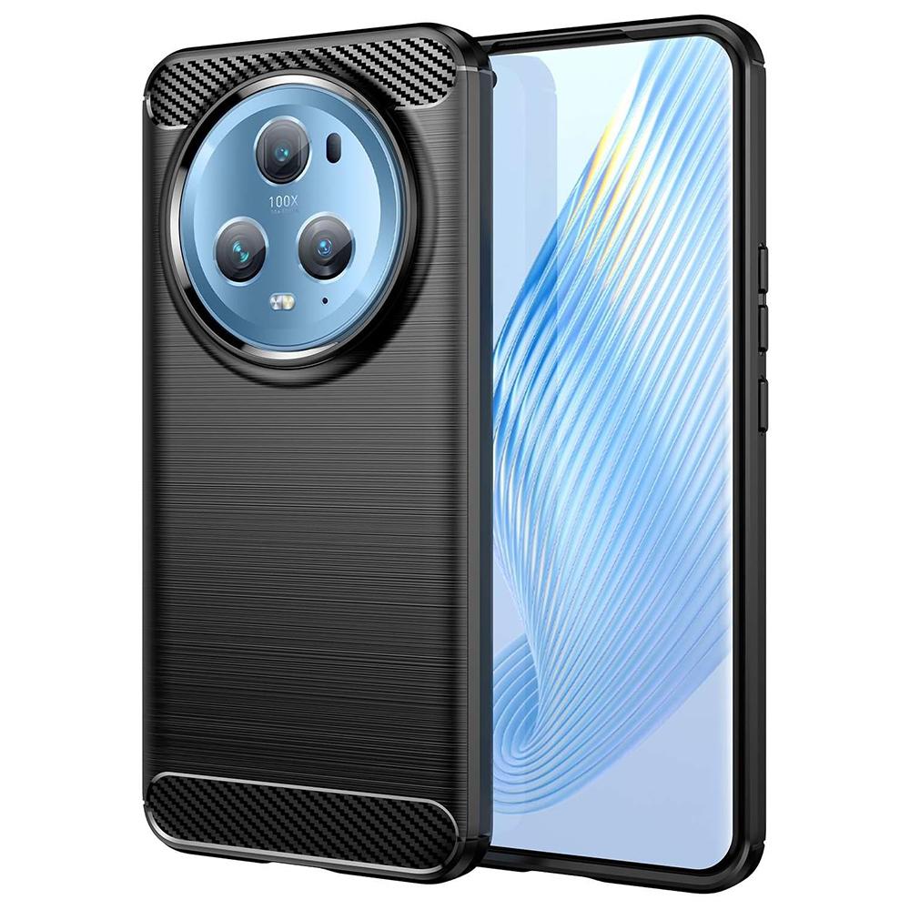 Силиконов Калъф Carbon за Huawei Honor Magic 5 Pro, Черен