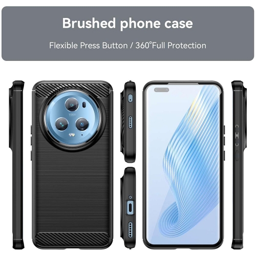 Силиконов Калъф Carbon за Huawei Honor Magic 5 Pro, Черен