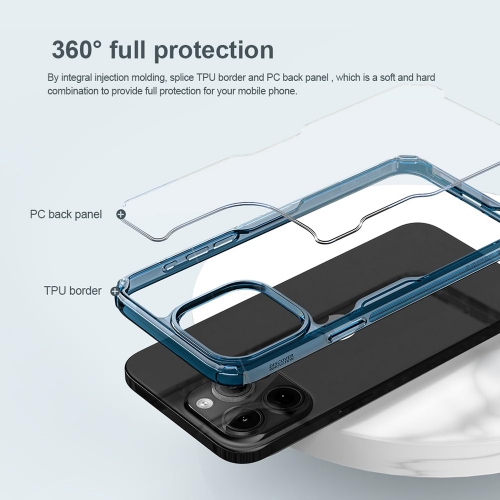 Удароустойчив калъф Nillkin Nature TPU Pro за Iphone 15 Pro Max, Син