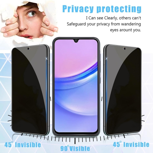 Стъклен Протектор PRIVACY за Samsung Galaxy A35 5G и Samsung Galaxy A55 5G, Черен