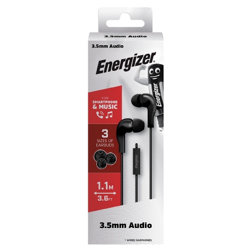 Слушалки с микрофон Energizer CIA5, Jack 3.5mm, Черен