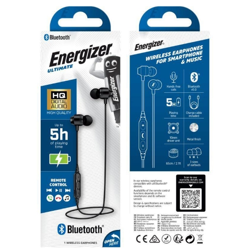 Слушалки Bluetooth Energizer CIBT20 Metal, Черен