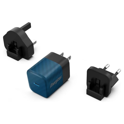 Зарядно устройство Energizer A20MU, USB-C, EU, UK, US, 20W, Син